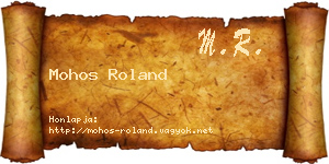 Mohos Roland névjegykártya